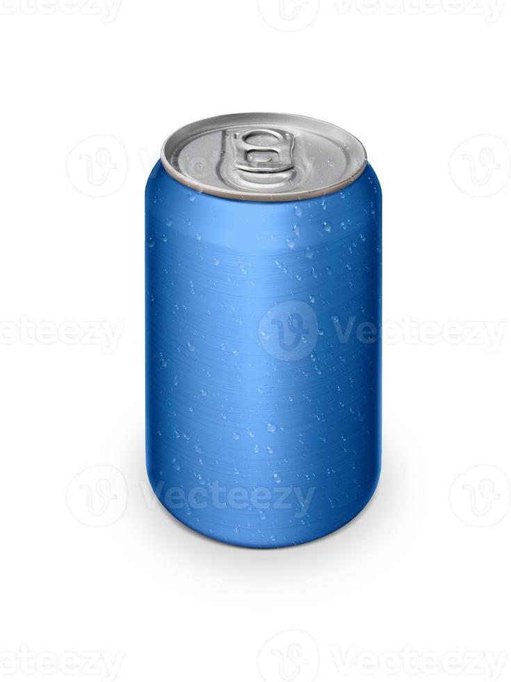 Aluminum cans on white background photo