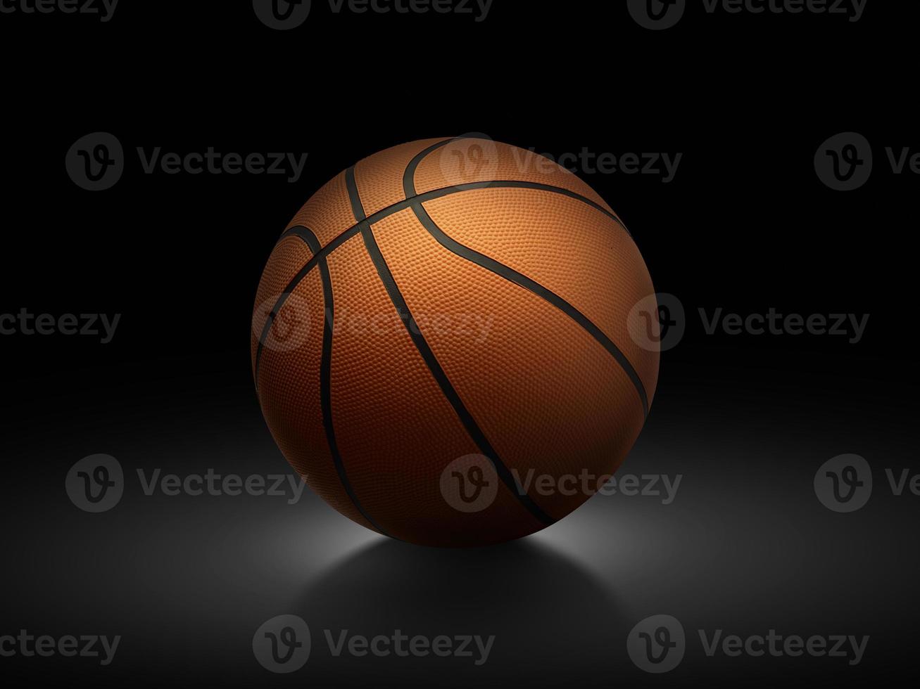 Basketball on black background photo