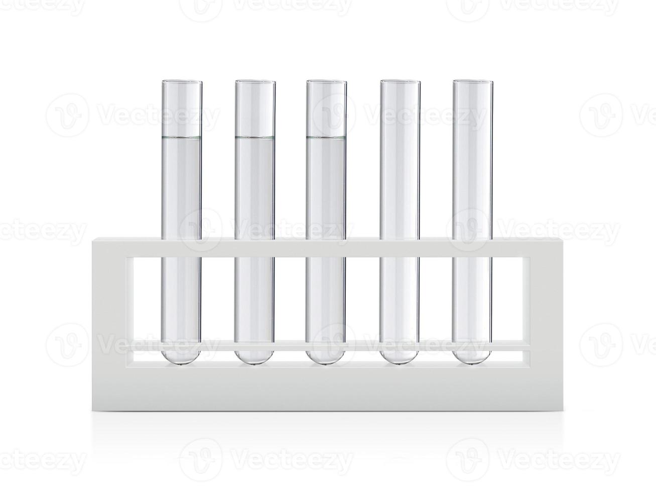 chemical test tube on white background photo