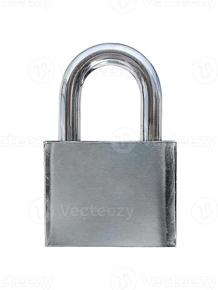 Locked Silver Padlock on a white background photo