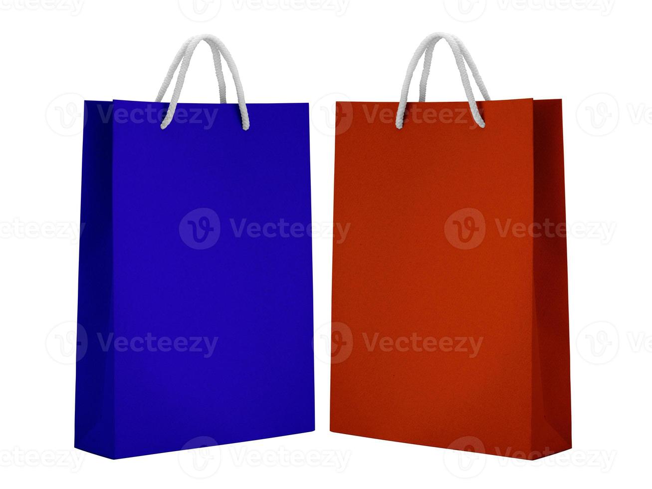 White empty Paper bag isolated on white background  for design photo