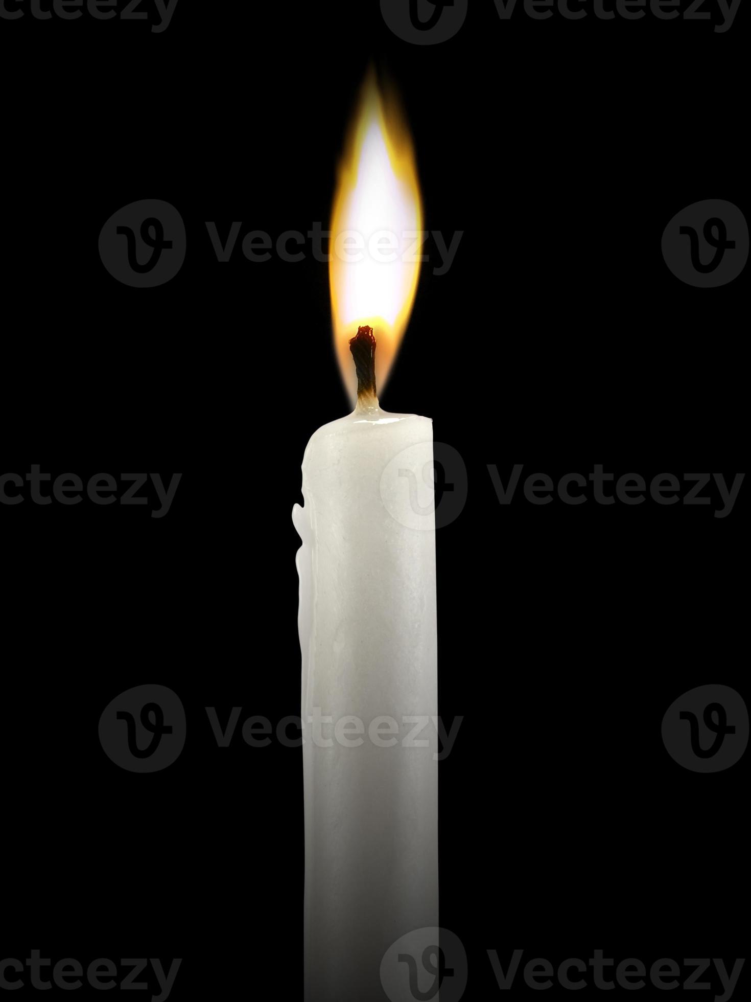 Burning Candle Light Close Up On White Background Stock, 45% OFF