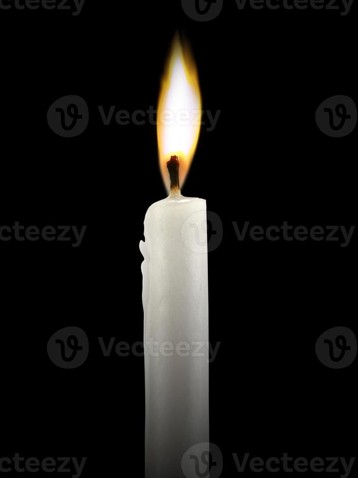 Candle Light, White Wax Candles Lights Isolated on White Background, clipping path photo