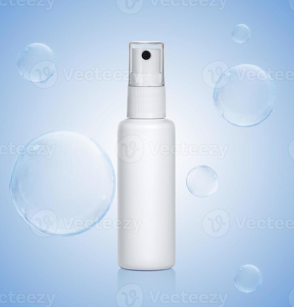 Anti-virus and anti-bacterial disinfectant spray concept of health protection photo