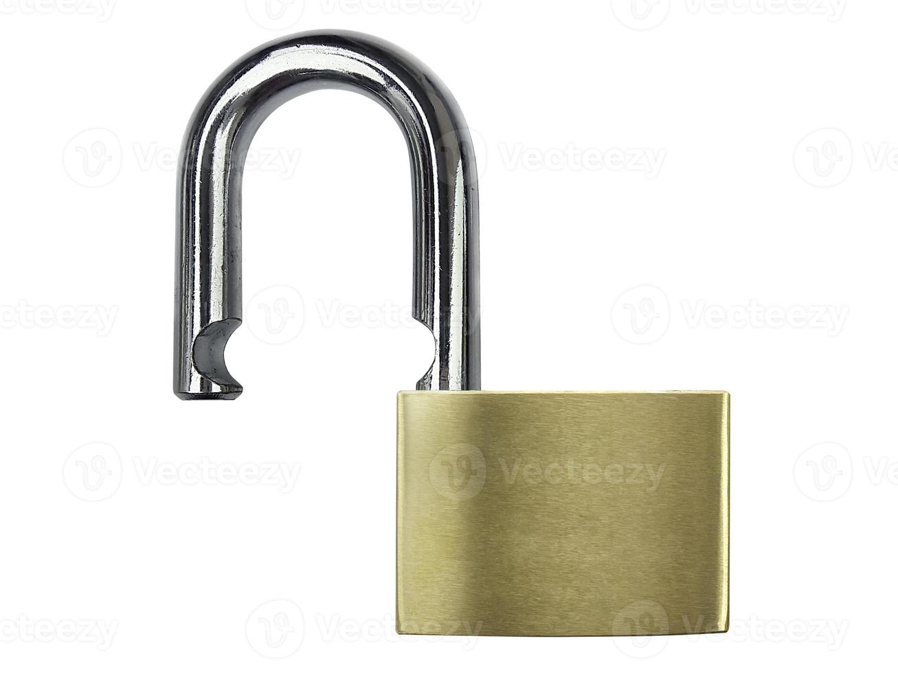 Locked and unlocked Padlock. isolated on white background photo