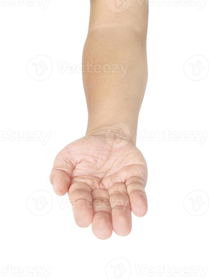 Man hand isolated on white background photo