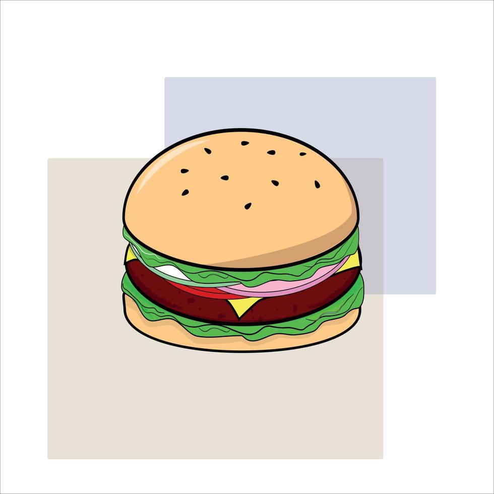 sandwich burger in vector illustration