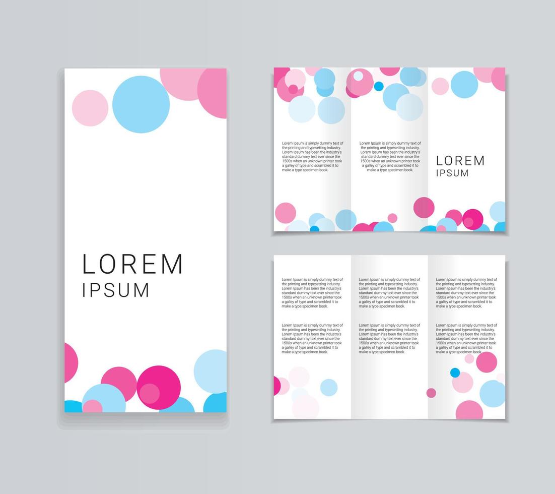 Tri Fold Brochure Design with Bubbles vector
