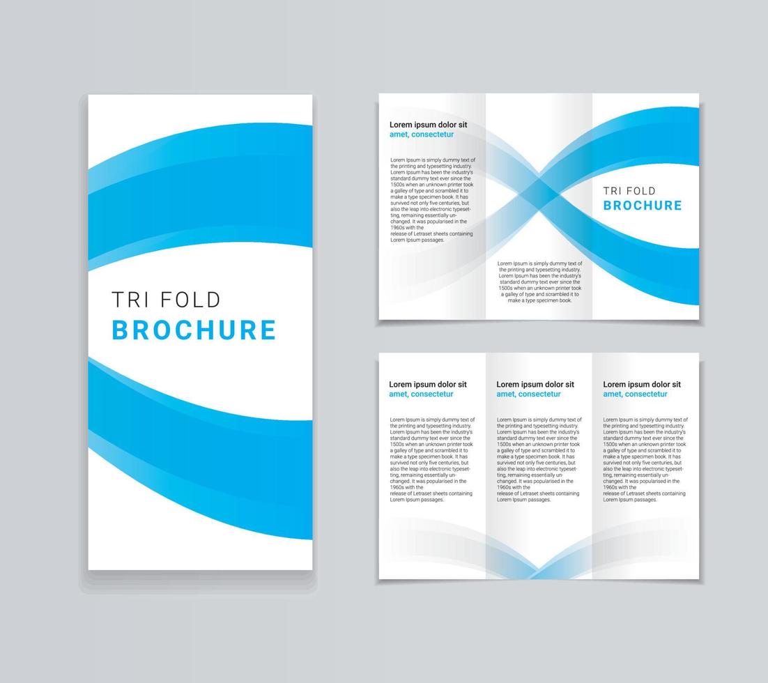 Blue and White Tri Fold Brochure Design vector