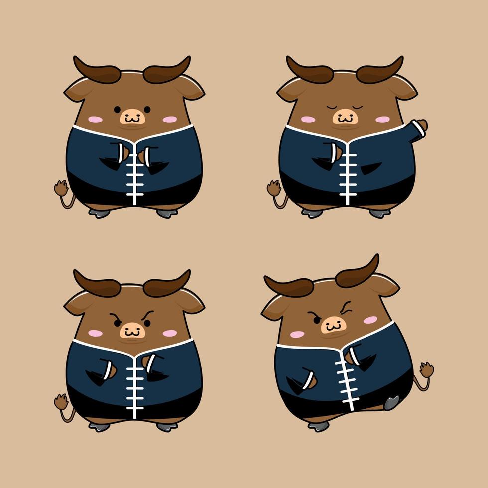 Wushu Bufallo Kawaii vector