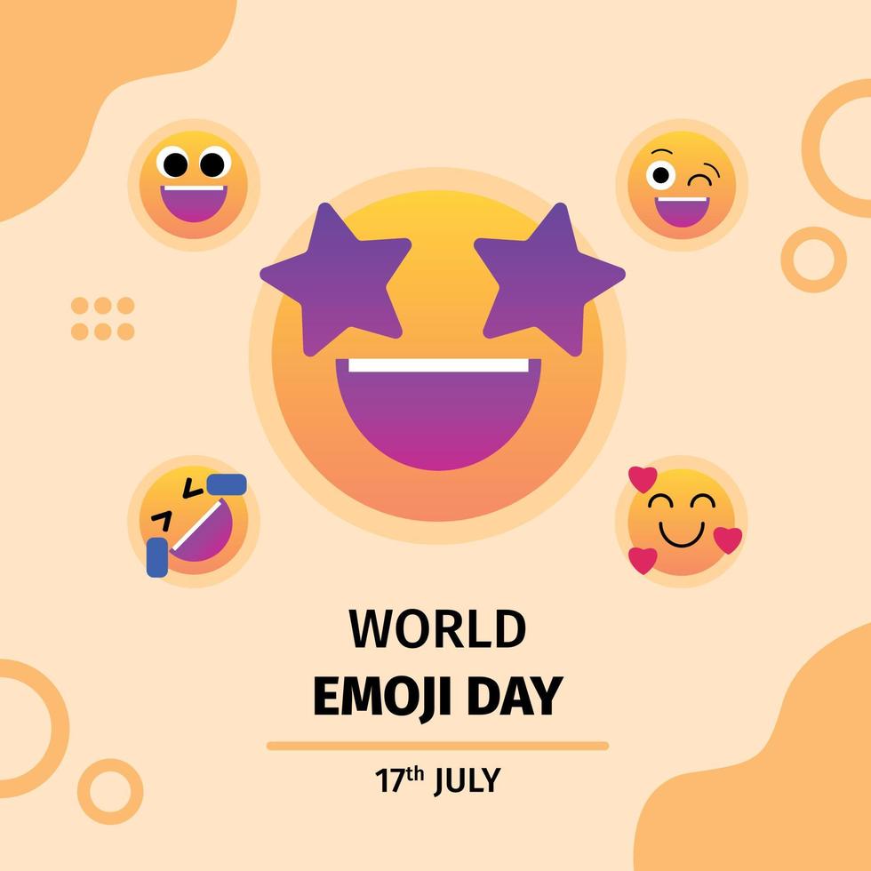 World emoji day illustration with emoticons vector