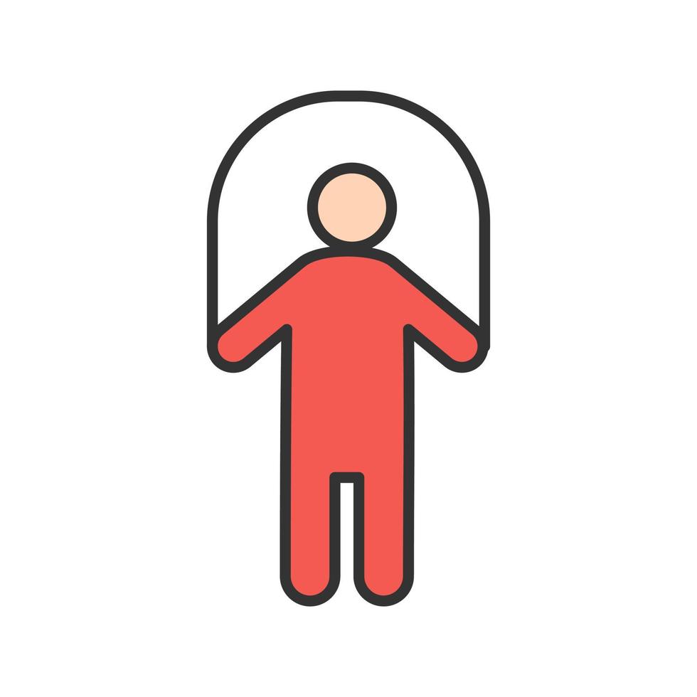 Child Skipping Filled Line Icon vector