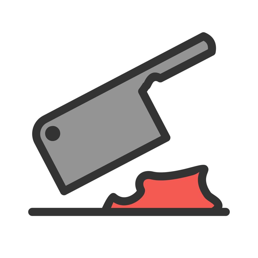 Meat Cutting Filled Line Icon vector