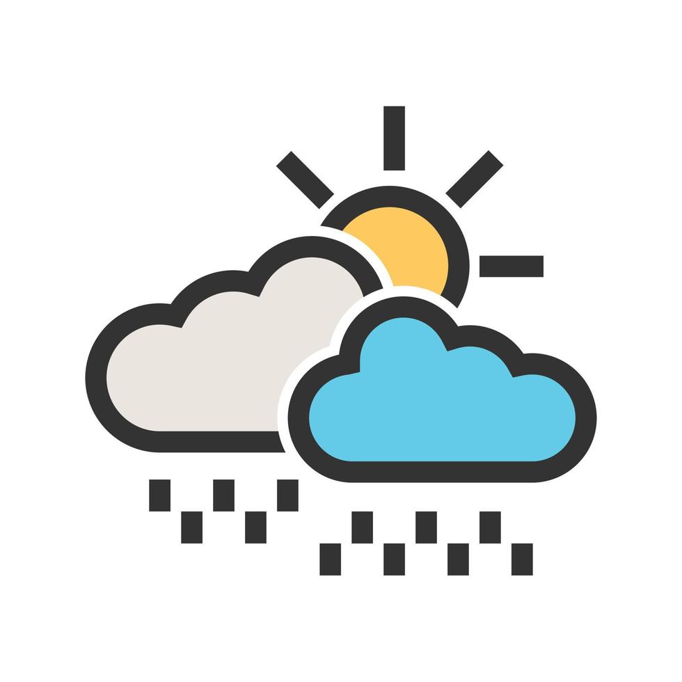 Sunny and Rainy I Filled Line Icon vector