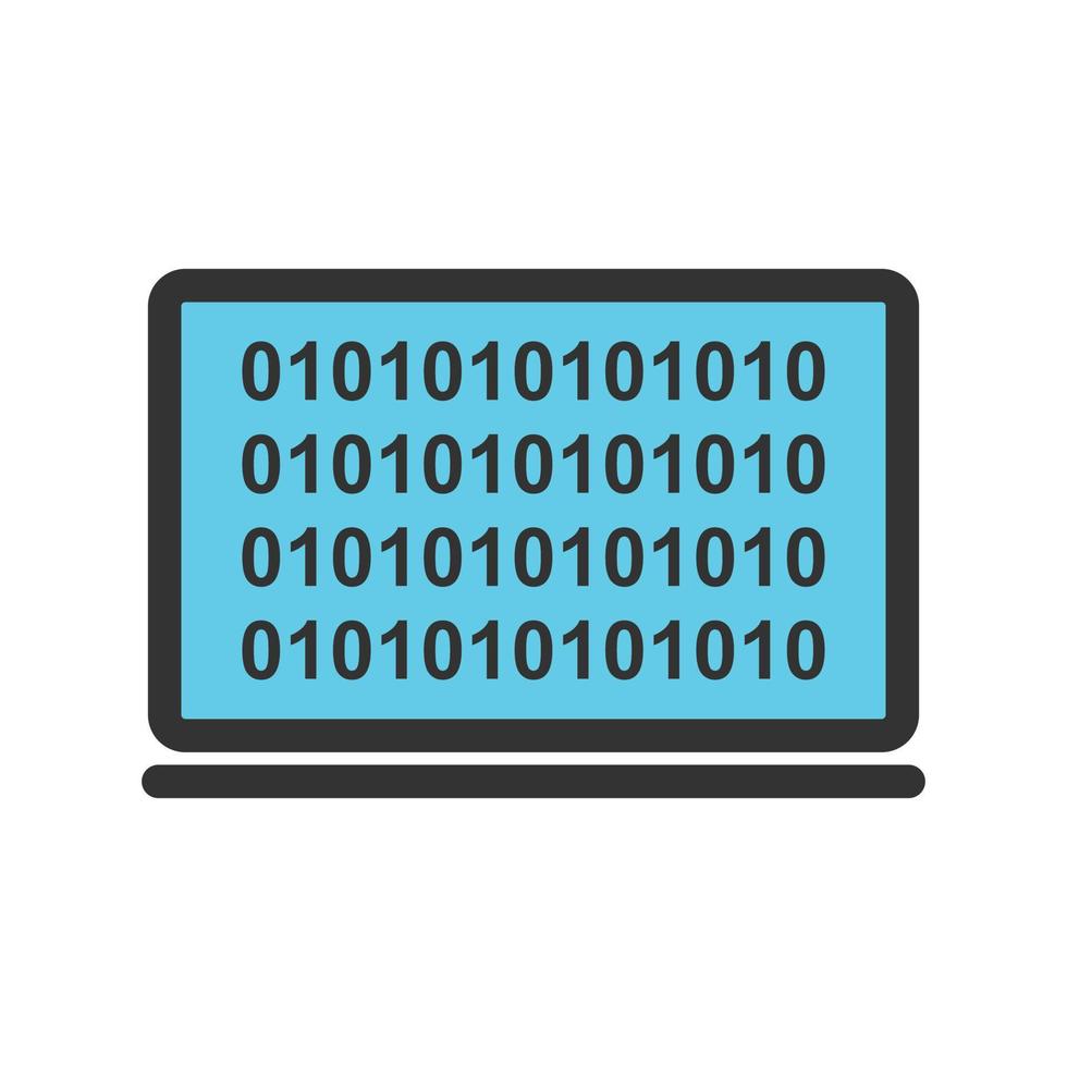 Computer Binary Code Filled Line Icon vector