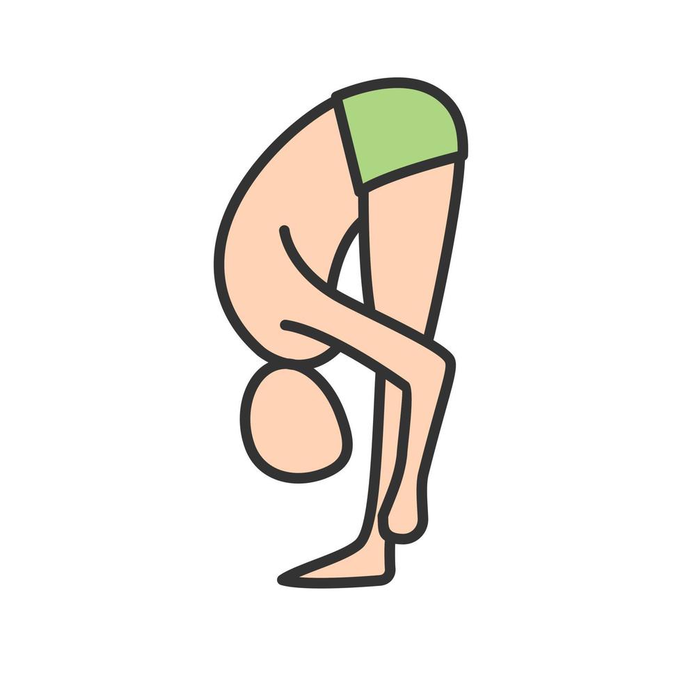 Forward Bend Pose Filled Line Icon vector