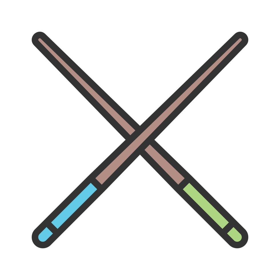 Pool Cue Filled Line Icon vector