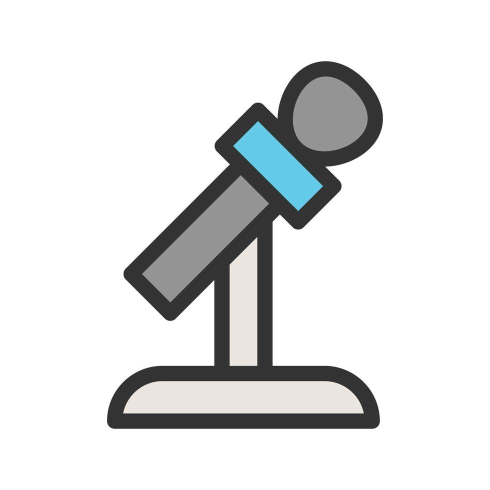 Mic on Stand Filled Line Icon vector