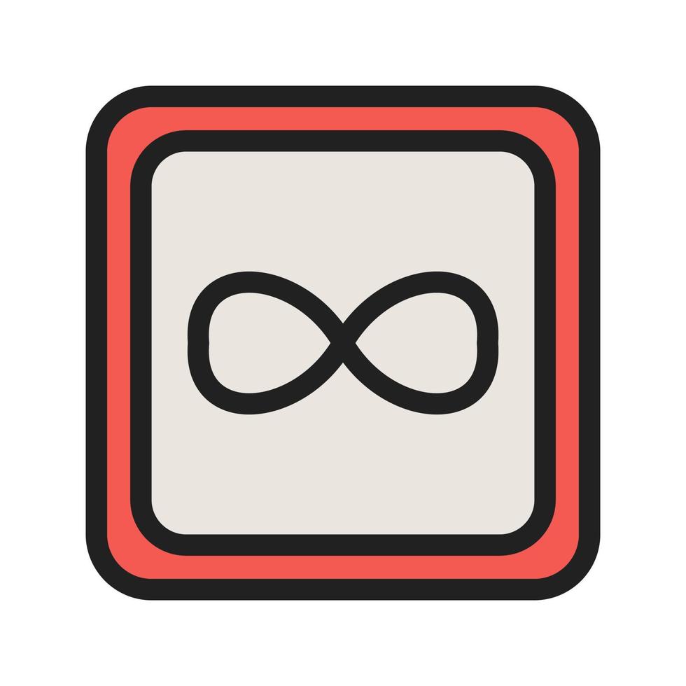 icono de línea llena de símbolo de infinito vector