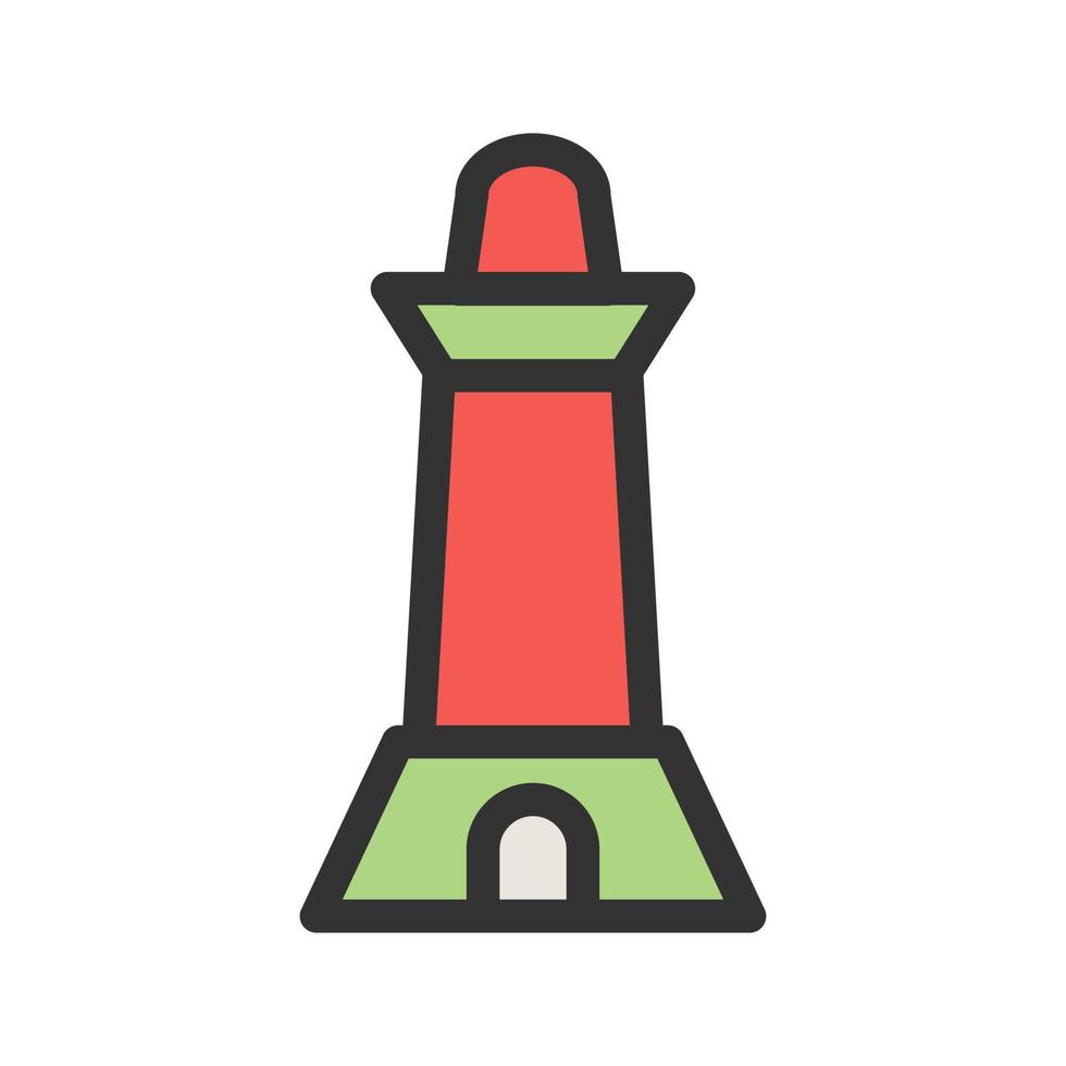 Lighthouse Filled Line Icon vector