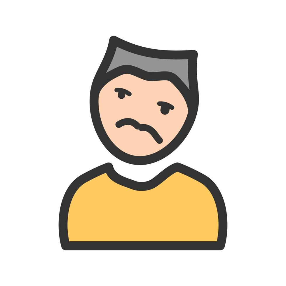 Man in Weird Expression Filled Line Icon vector