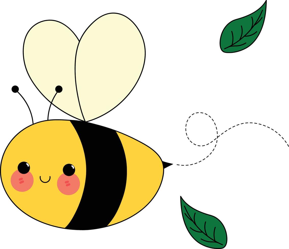 Cute Flying Bee Cartoon vector