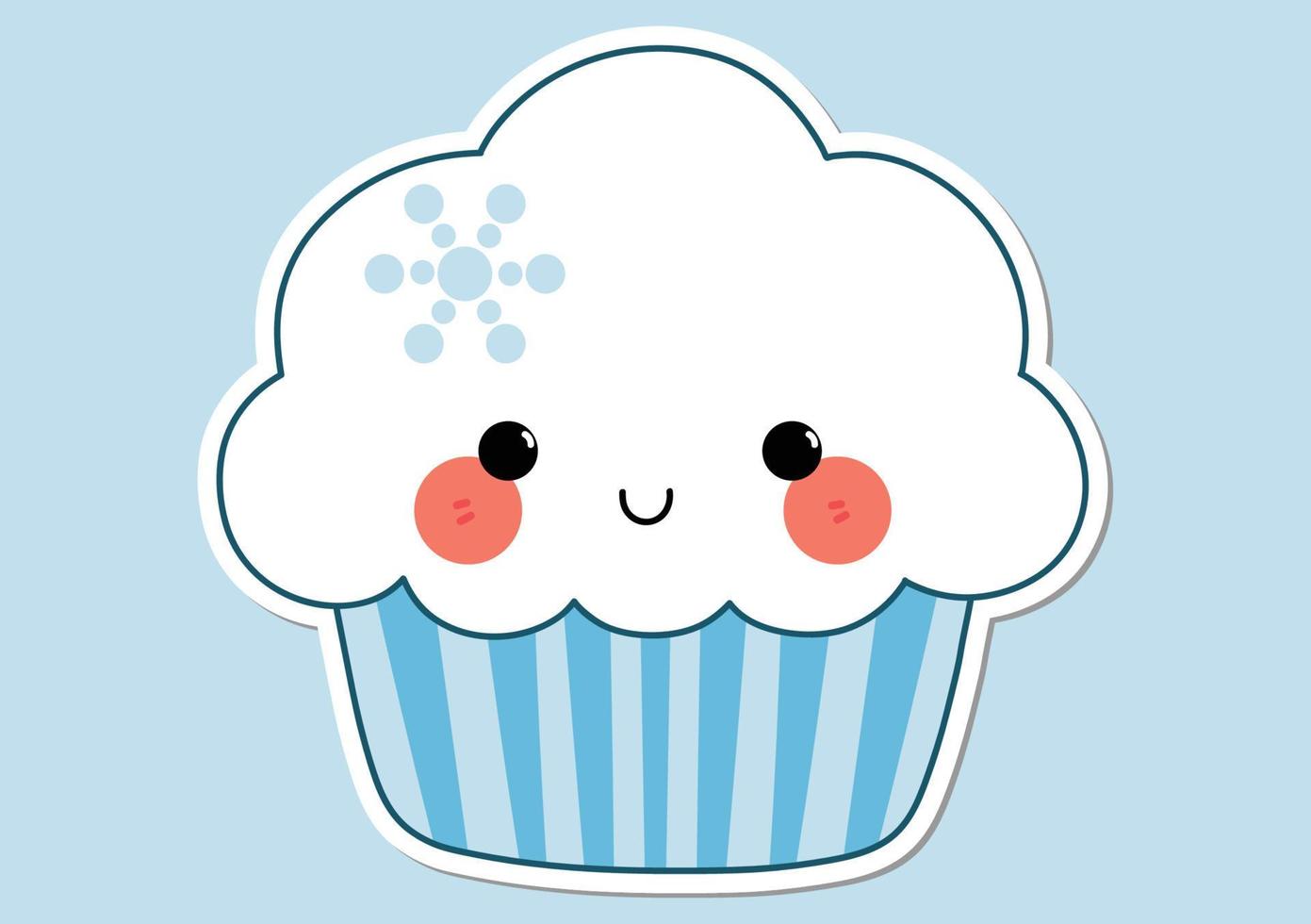 Cute Cupcake Winter vector