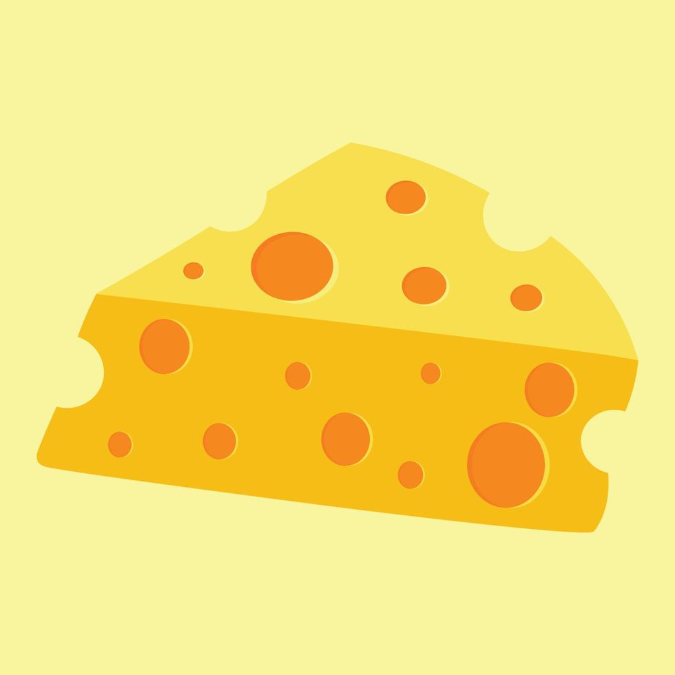 rebanada de queso amarillo vector