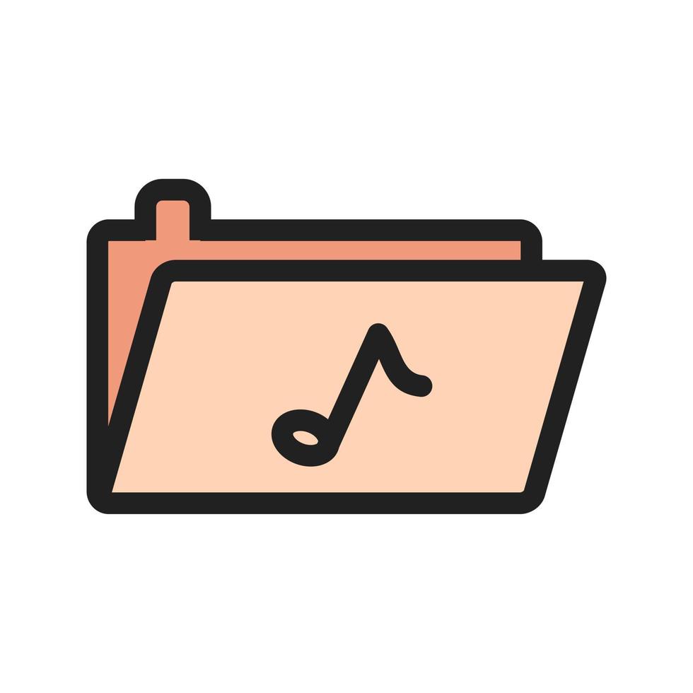 Music Folder Filled Line Icon vector