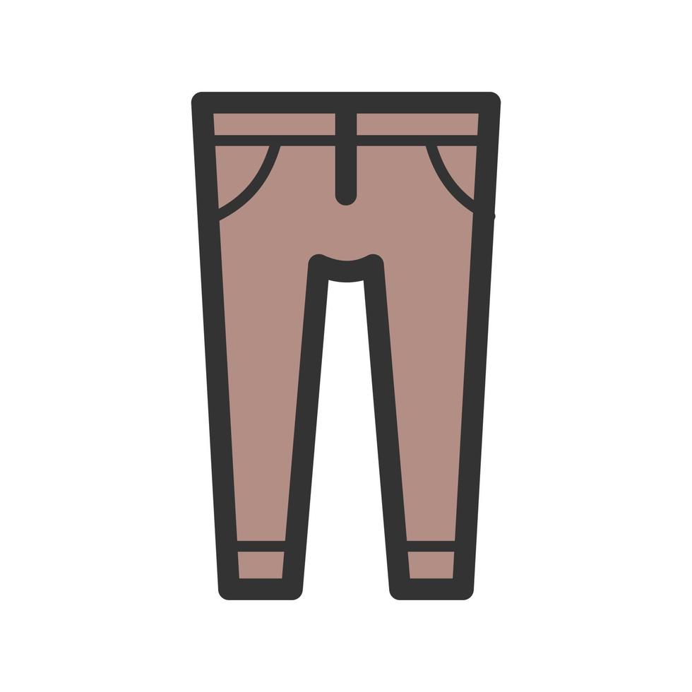icono de línea llena de pantalones vector
