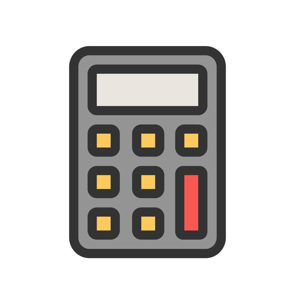 Calculator Filled Line Icon vector