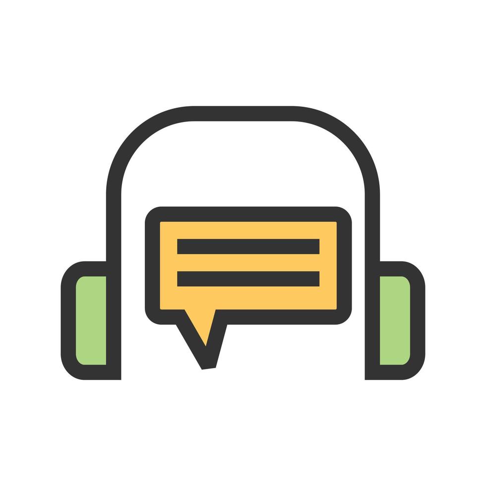 Call Center Filled Line Icon vector