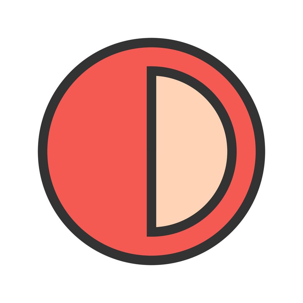 Half Pie Chart Filled Line Icon vector