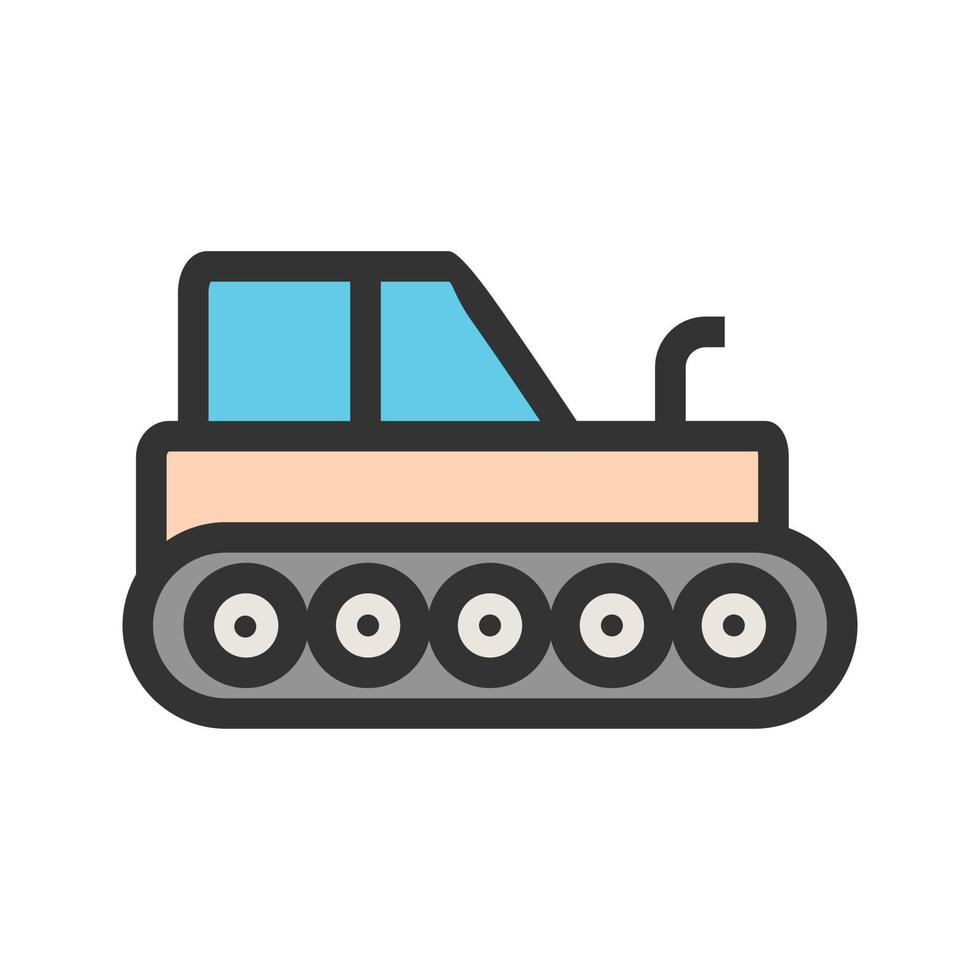 Industrial Tractor Filled Line Icon vector