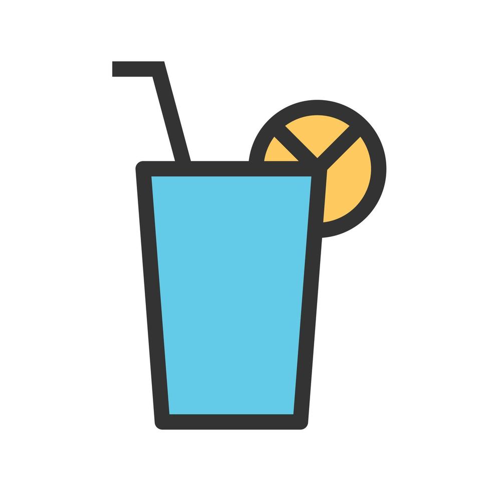 Lemon Juice Filled Line Icon vector