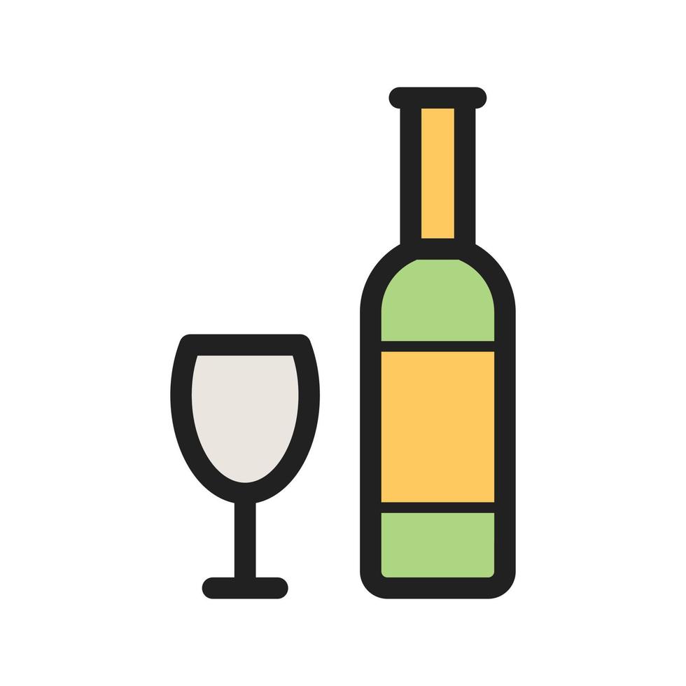 Champagne Filled Line Icon vector