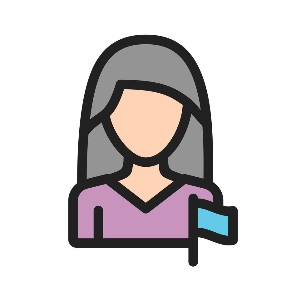 Woman in Politics Filled Line Icon vector