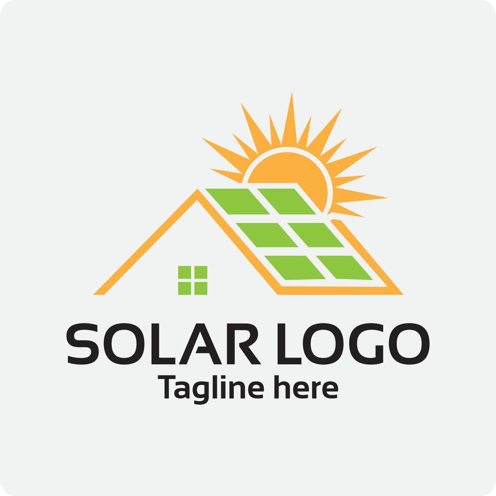 Sun solar green energy logo design template. solar logo design Free Vector