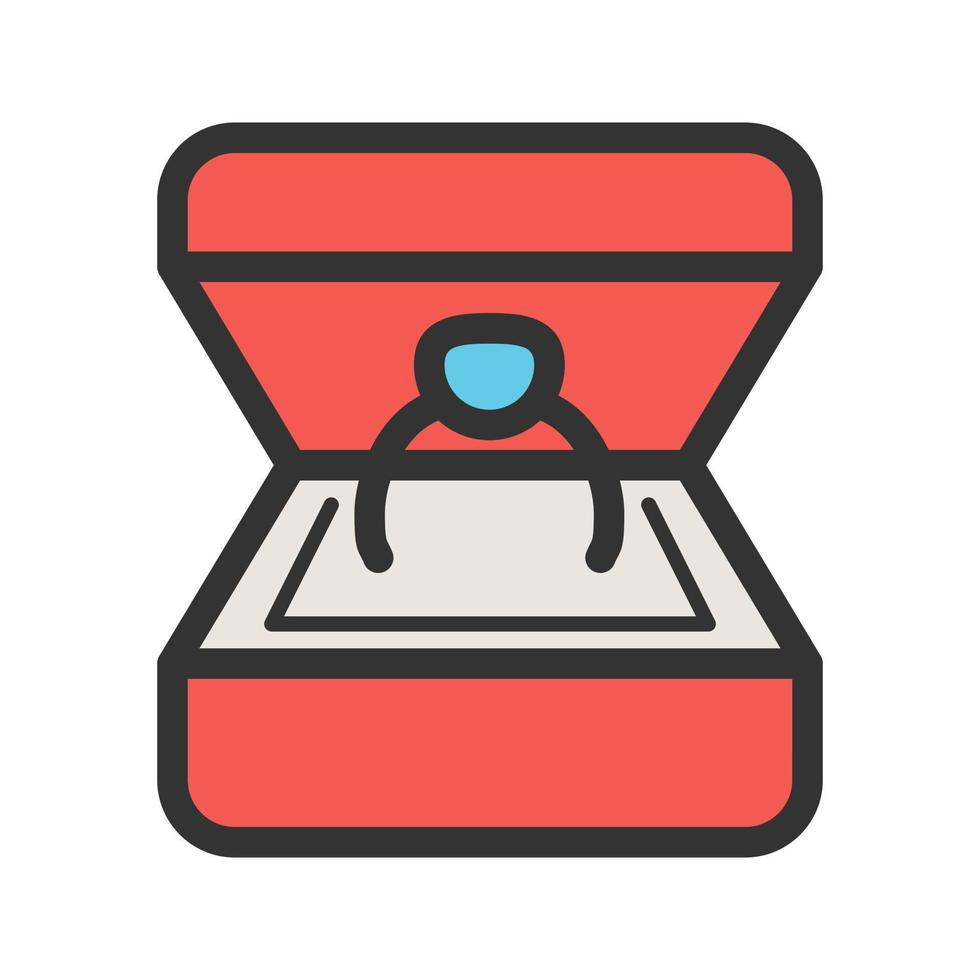 Ring in a box Filled Line Icon vector