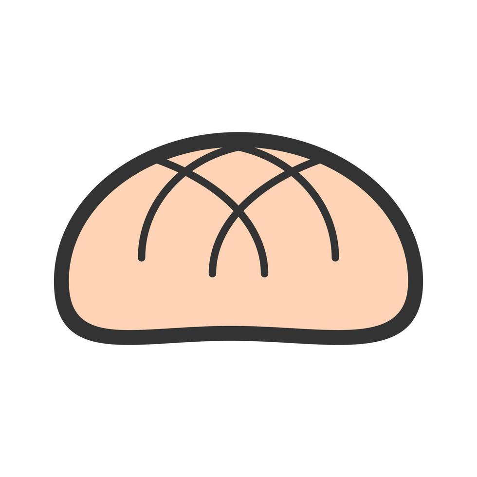 Baked Bun Filled Line Icon vector