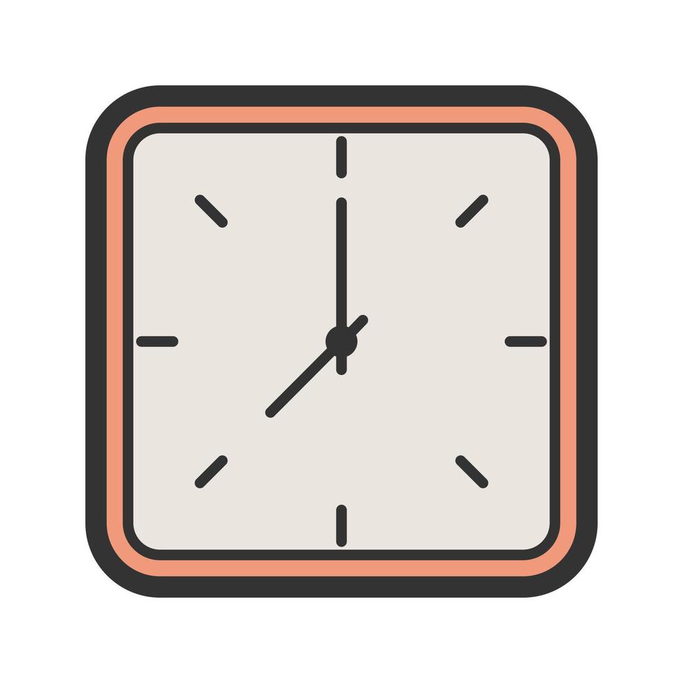 Clock Filled Line Icon vector