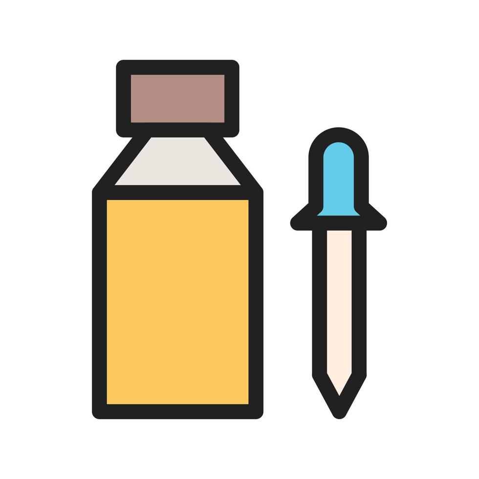 Bottle and Dropper Filled Line Icon vector