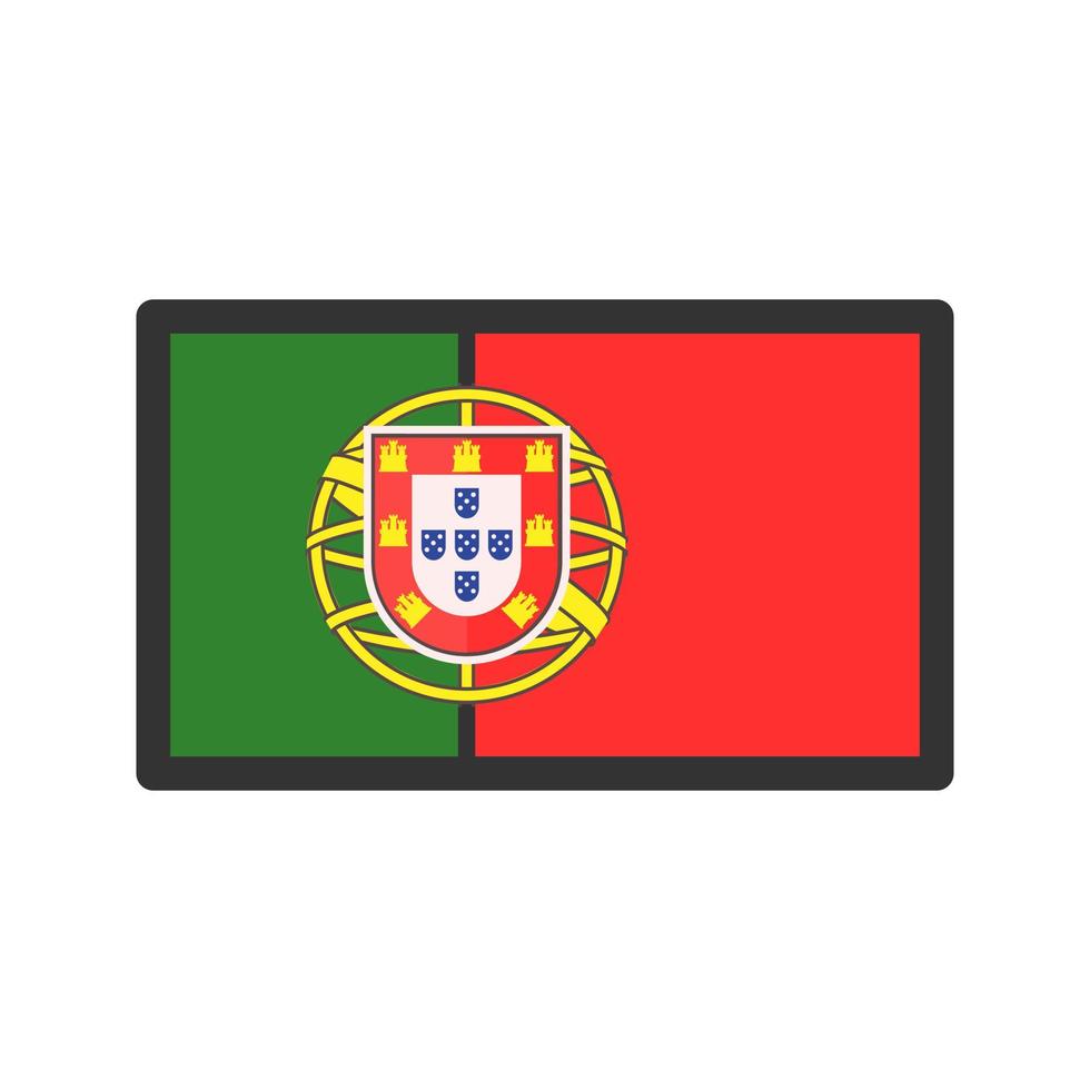 icono de línea llena de portugal vector