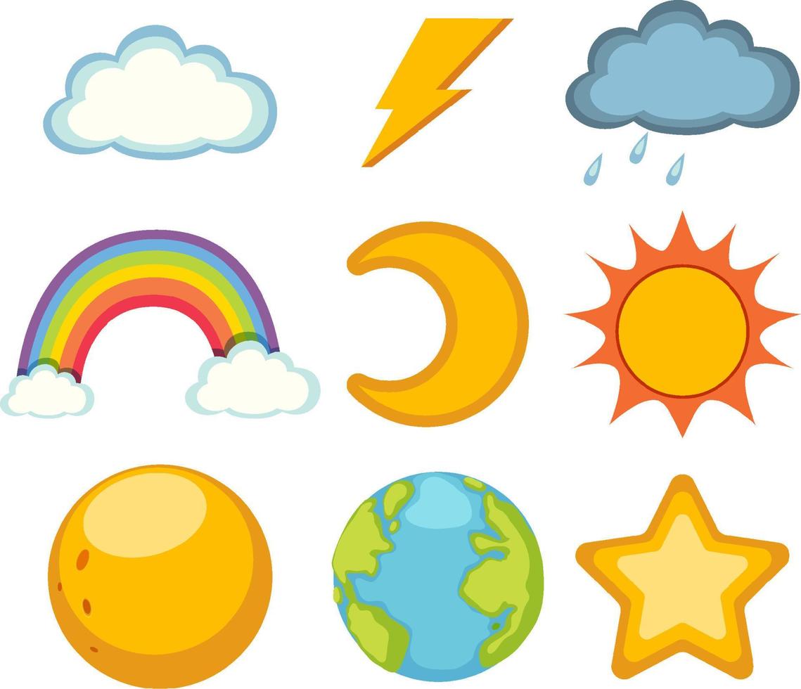 conjunto de iconos de clima diferente vector