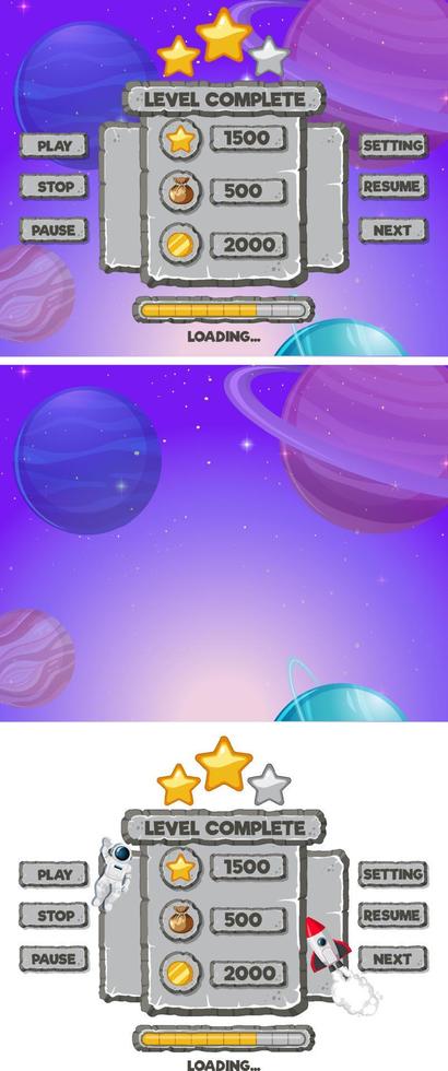 A game background template with elements vector