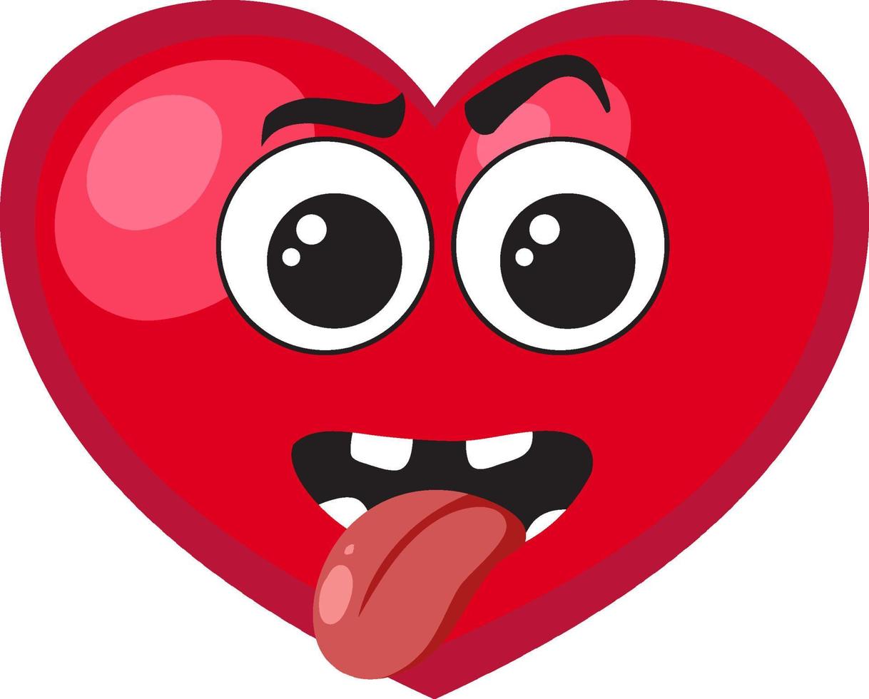 Cartoon heart with facial expression vector