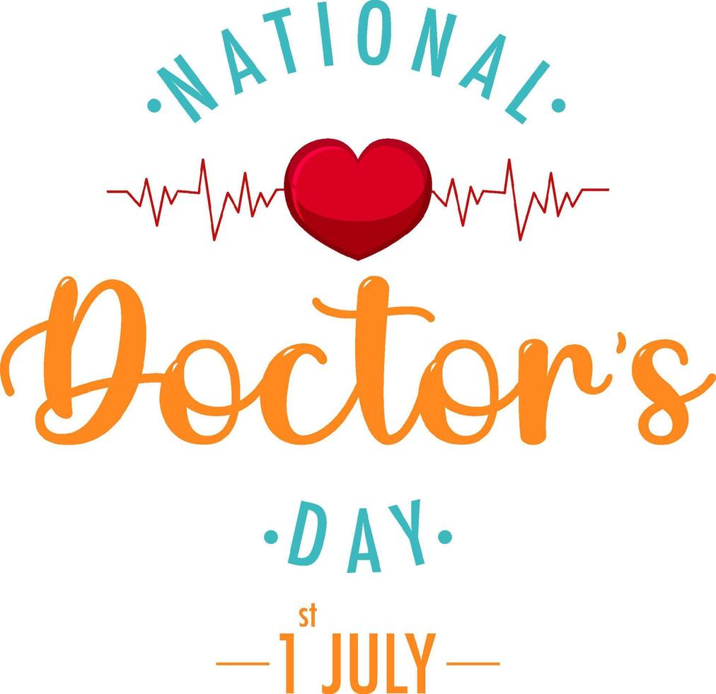 National doctor day in July logo vector