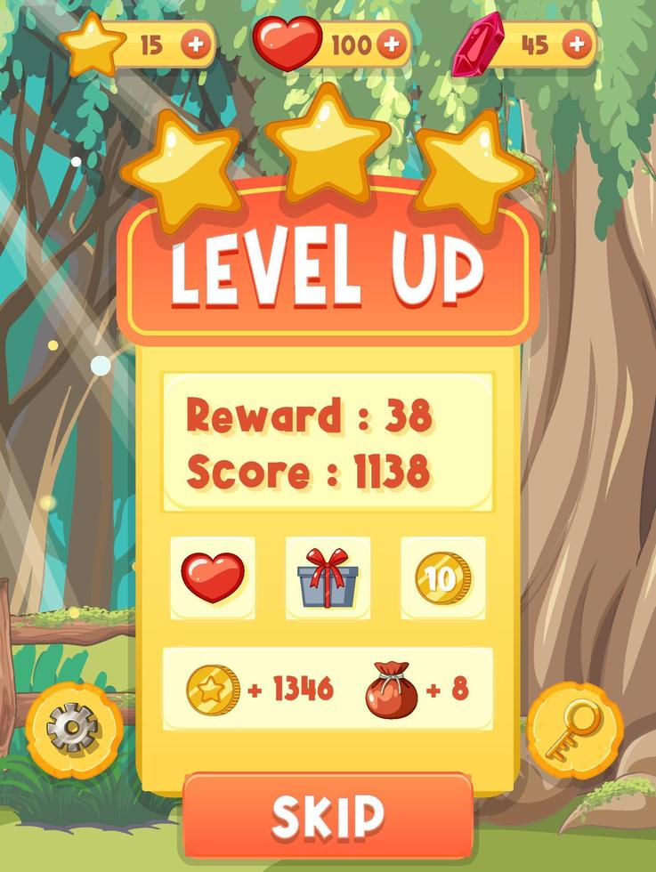 A game background template with elements vector