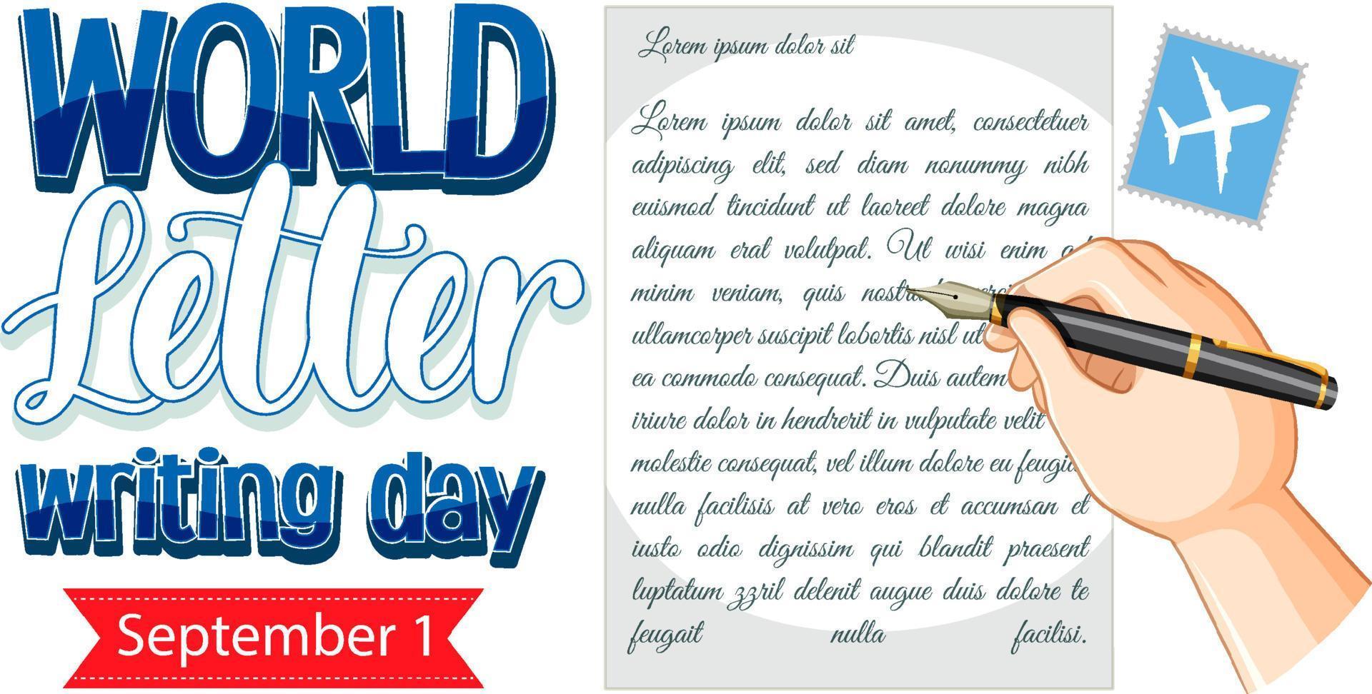 World Letter Writing Day Banner Design vector