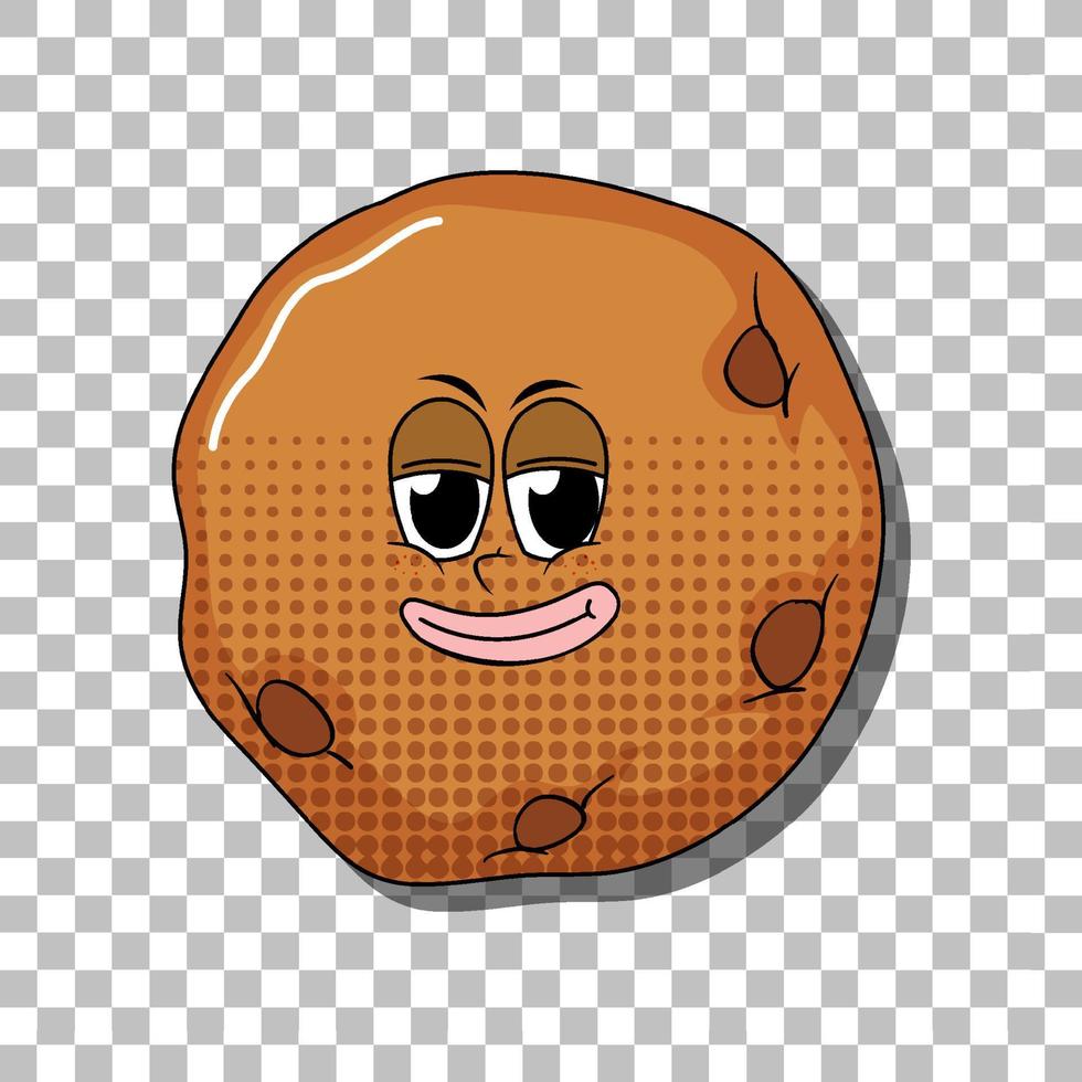 Chocolate chip cookie cartoon character isolated vector